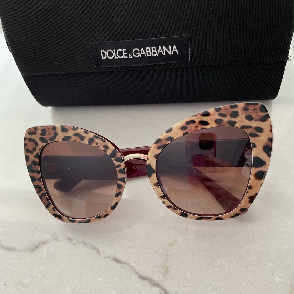 Authentic Dolce and Gabbana leopard cat eye sunglasses